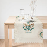 Mubarak Ramadan Motif Digital Printed Runner and Cushion Pillow Cover Set - TryAladdin