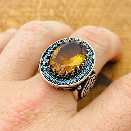 Multi - Color Zultanite Stone Ottoman Men's Ring - TryAladdin