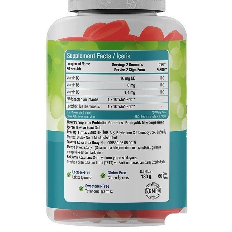 Nature's Supreme Gummies Probiotic 60 Chewable Form - TryAladdin