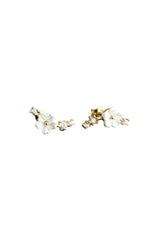 Nereze | Gold Plated Tiny Magnolia Flower Earrings - TryAladdin