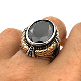 Onyx Men's Silver Ring - TryAladdin