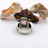 Pink Morganite Gemstone Unisex Silver Ring - TryAladdin