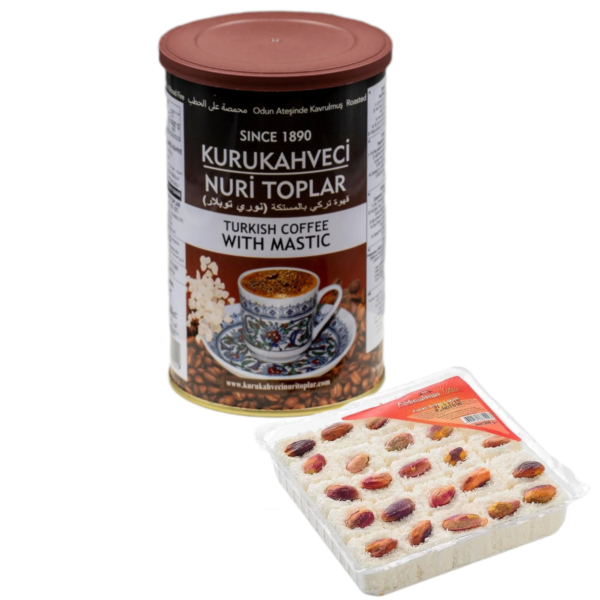 Pistachio Turkish Delight (200g) & Nuri Toplar Mastic Coffee (250g) Bundle - TryAladdin