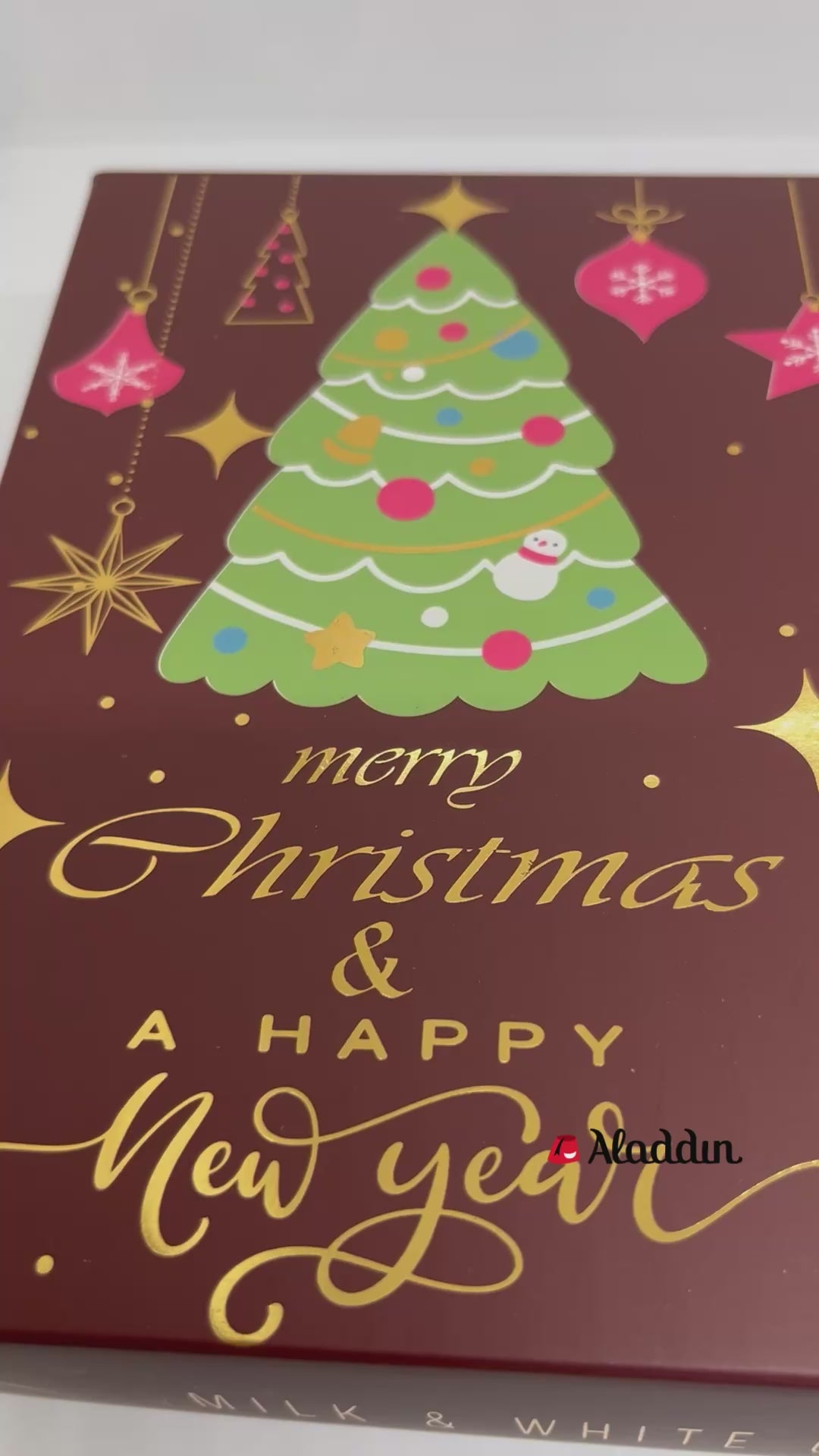 Ema chokolademælk og hvide chokoladetrøfler med kokoscremefyld - Glædelig jul æske - 250g