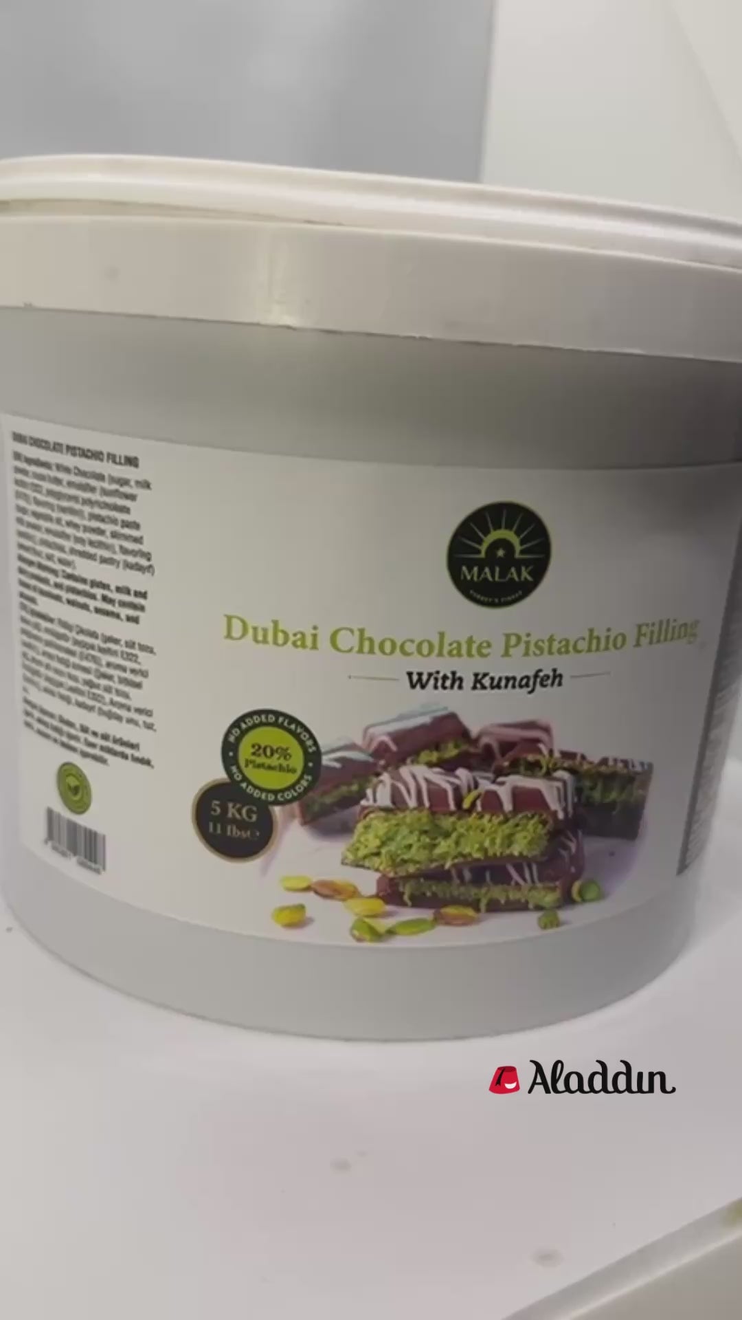 Dubai chokolade pistaciefyld med Kunafeh - 20% pistacie (11 lb | 5kg)