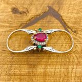 Reversible Ruby and Aquamarine Ring - TryAladdin