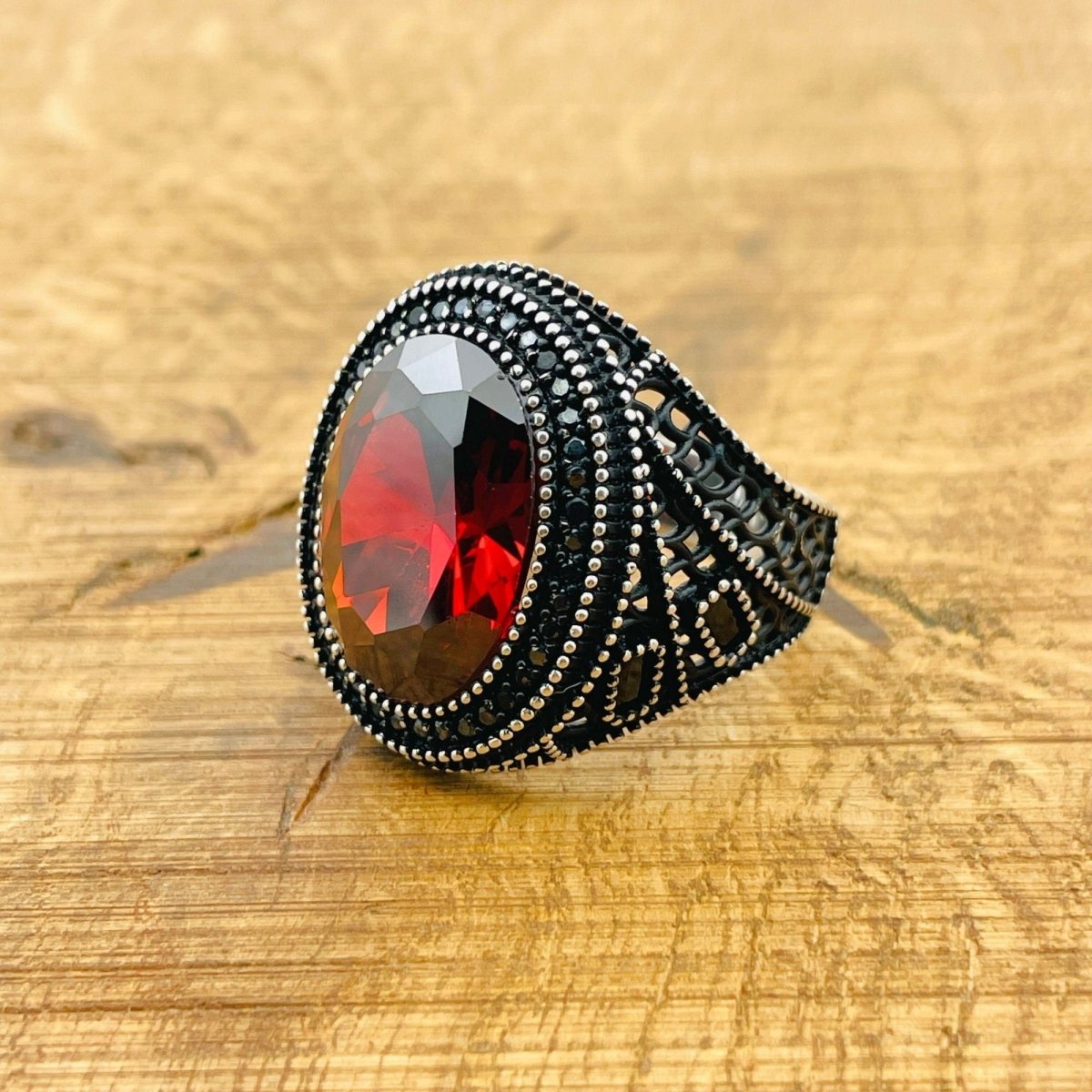 Ruby Silver Ring - TryAladdin