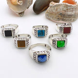 Sapphire Squared Stone Ring - TryAladdin