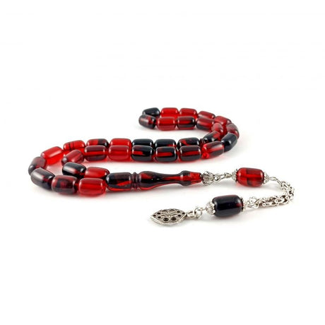 Selderesi | Capsul Cut Red Black Fire Amber Tasbih - TryAladdin