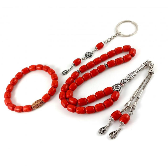 Selderesi | Ceyt Natural Stone Tasbih Set with Bracelet and Keychain Set - TryAladdin