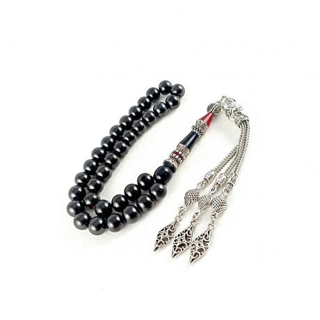 Selderesi | Georgiaian Oltu Stone Tasbih with Embroidered Tassel - TryAladdin