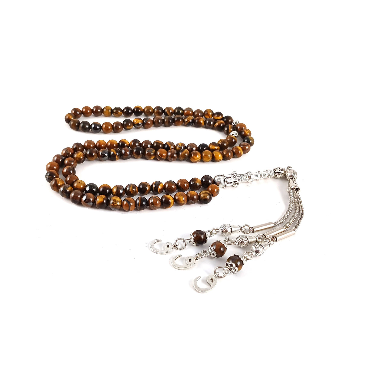 Selderesi | Tiger's Eye Natural Stone 99 Beads Prayer Tasbih 6mm - TryAladdin