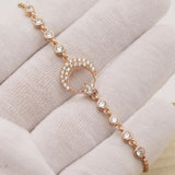 Taki | Silver Ladies Bracelet Flexible Lock with Moon Star Stones - TryAladdin