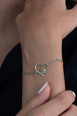 Taki | Heart with Snowflake Silver Bracelet Valentine Gift - TryAladdin