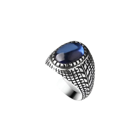 Tesbihevim | Men's Silver Ring with Zircon Stone - TryAladdin