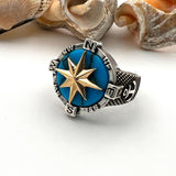 Turquoise Men's Handmade Silver Ring - TryAladdin