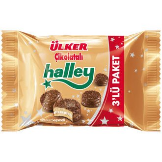 Ulker | Halley Mini Chocolate Covered Garnished Sandwhich Biscuits 3x66g - TryAladdin