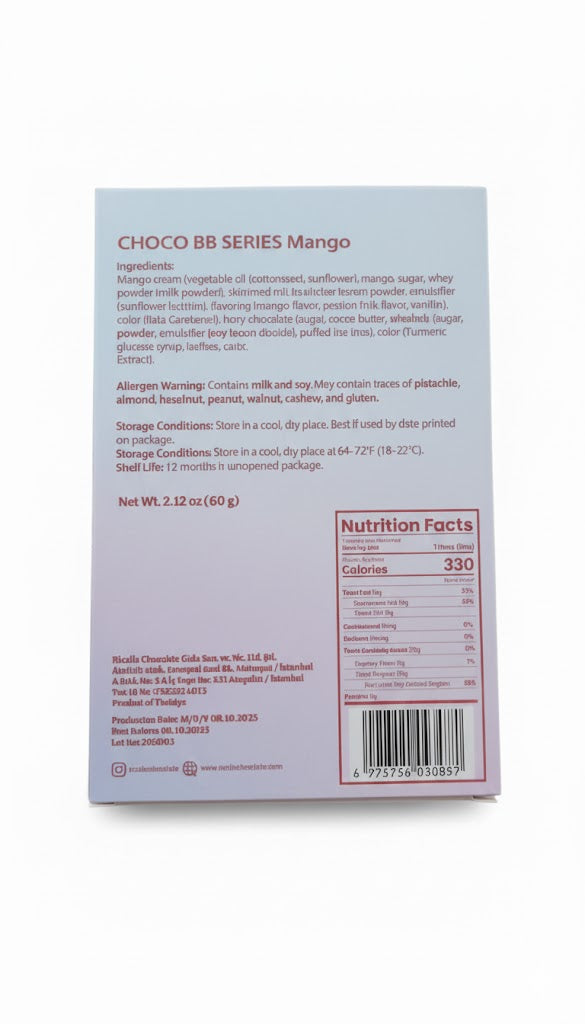Ricolle Babbulu (BB) Serie Mango Poppende Slik Chokolade - 2.12oz (60g)