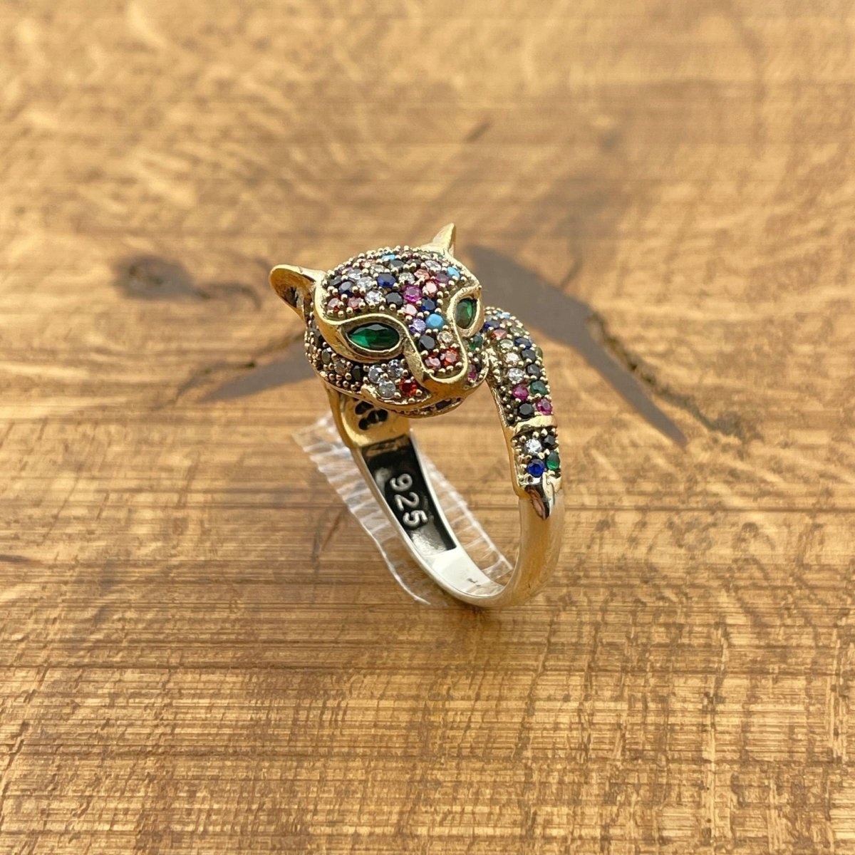 White Zircon Tiger Head Ring - TryAladdin