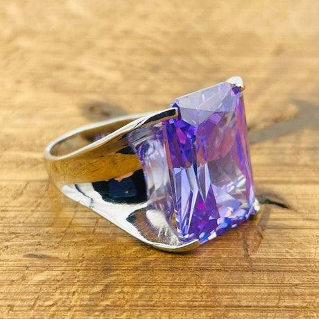 Women's Amethyst Stacking Ring - TryAladdin