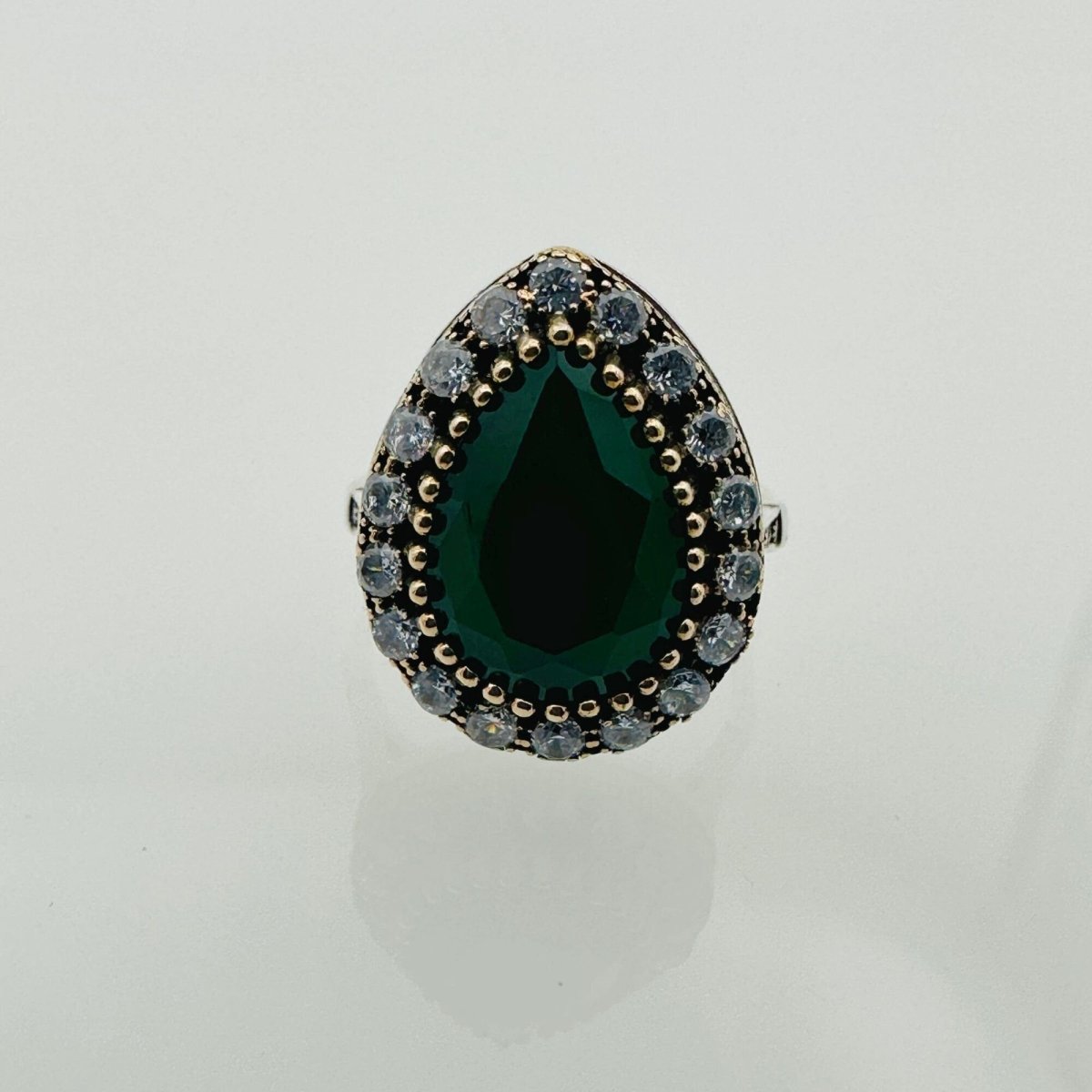 Women's Emerald Silver Ring - TryAladdin