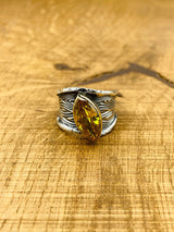 Women's Yellow Stone Silver Ring - TryAladdin