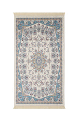 Bursa Ipek | Ecru Velvet Carpet Prayer Rug - TryAladdin