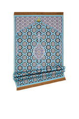 Bursa Ipek | Turquoise Velvet Carpet Prayer Rug - TryAladdin