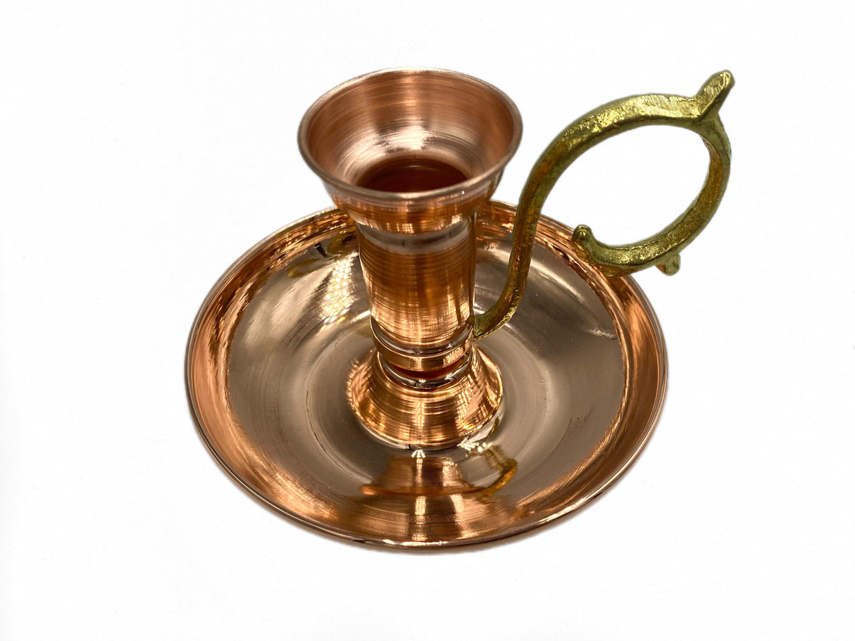 Lavina | Copper Traditional Candle Holder Copper Gold (9 cm) - TryAladdin