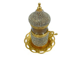 Lavina | Turkish Tea Cup with Lid Swarovski Stone Design - TryAladdin