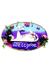 Cat Figured Welcome Printed Handmade Door Ornament - TryAladdin