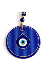 Gold Gilded Drop Eye - Shaped Glass Nazar Bead Wall Ornament - TryAladdin