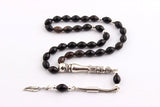 Tesbihevim | Buffalo Horn Tasbih in Black with 925 Sterling Silver Tassel - TryAladdin